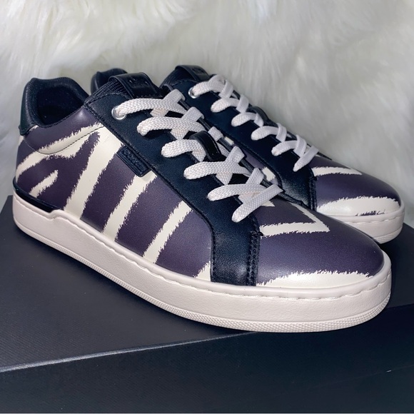 Coach size 9 woman sneakers Zebra print New in box - Picture 4 of 10